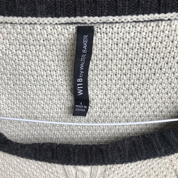 Cozy grey and white cable knit sweater - Picture 3 of 3